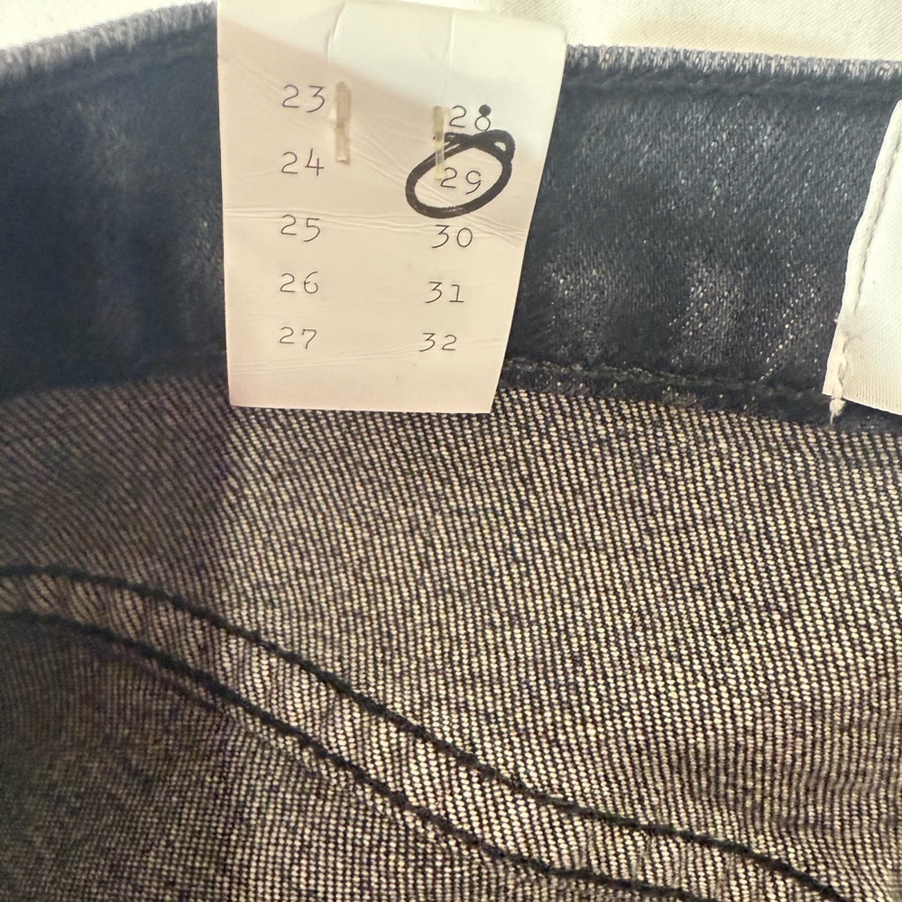 Current Elliott The Vintage Cropped Jeans 29 Black Distressed High Rise - Picture 7 of 15